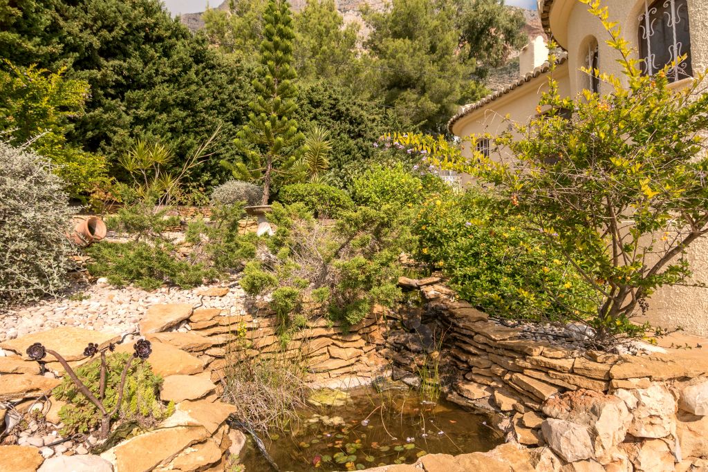 A small pond (on your left when entering the gate) leads you to the garden that encircles the house.